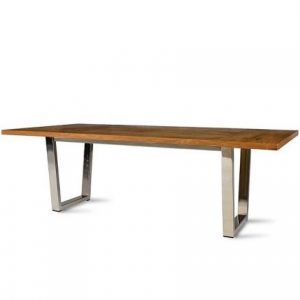 Mesa de comedor con base cromada