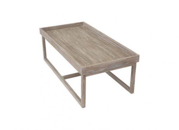 Mesa baja patinada con borde en bandeja - Imagen 2