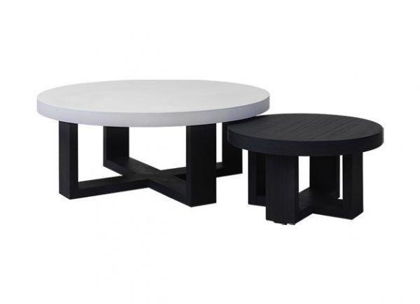 Set de mesas bajas redondas con patas rectas