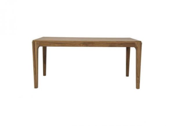 Mesa de comedor de petiribí con patas en ángulos curvos